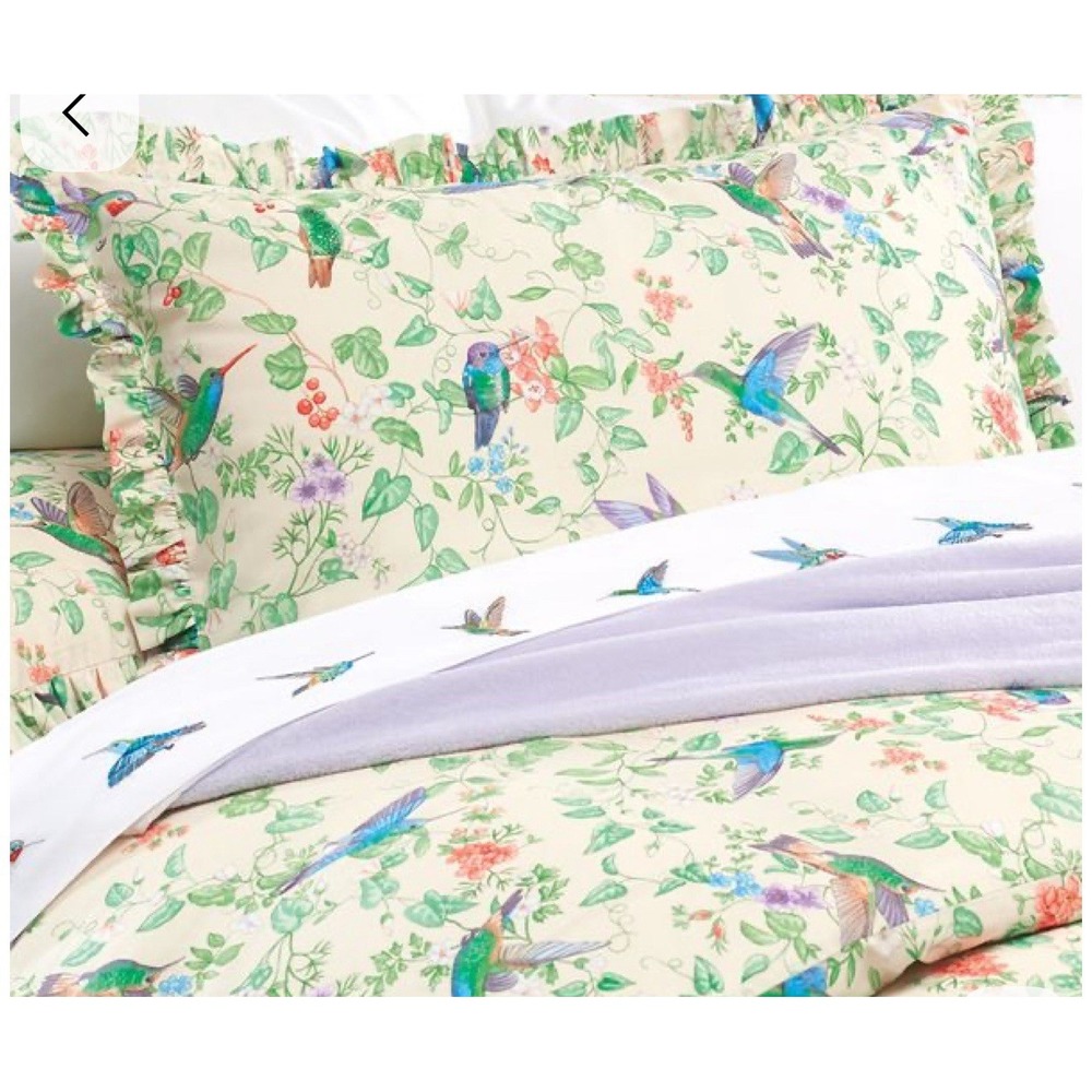 Cuddledown Hummingbird Duvet Cover King Keely Garden‎ EUC Floral RETIRED Birds